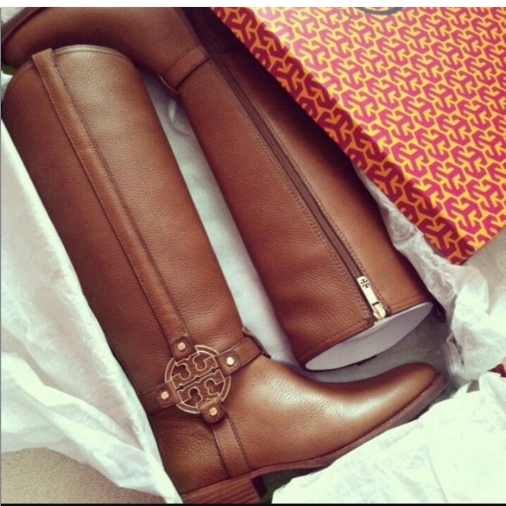 TORY BURCH Brown Amanda Riding Boot - Picture 1 of 10